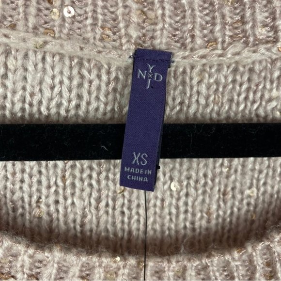 NYDJ Sequin Oversized Ntral Sweater XS Cream Pink Cameo - Picture 13 of 13
